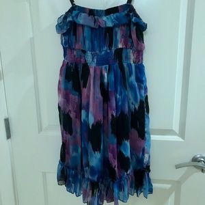Blue, Purple, and Black Brushstroke Dress M